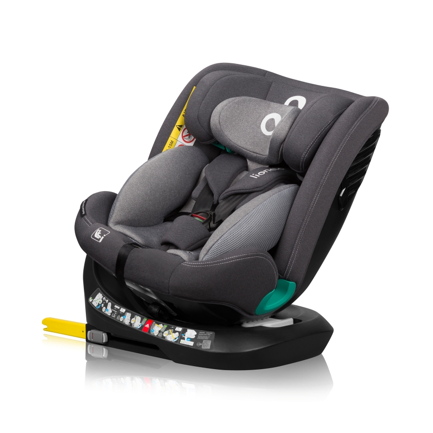 Lionelo - Pagriežams bērnu auto sēdeklis ar bāzi BASTIAAN ONE i-Size 40-150 cm Grey Stone