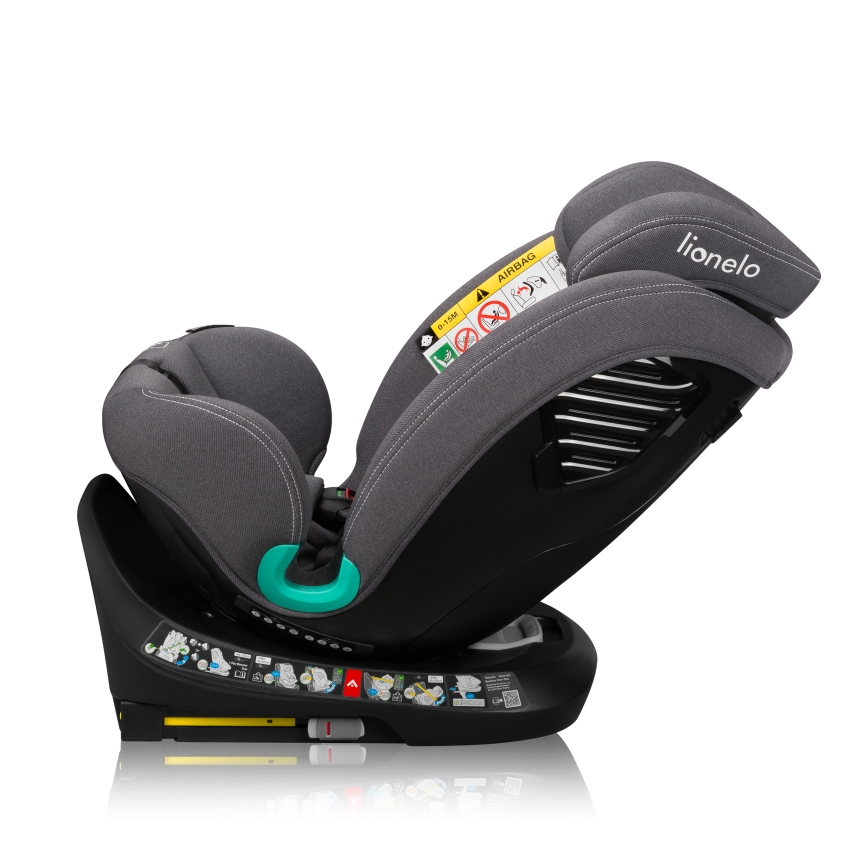 Lionelo - Pagriežams bērnu auto sēdeklis ar bāzi BASTIAAN ONE i-Size 40-150 cm Grey Stone