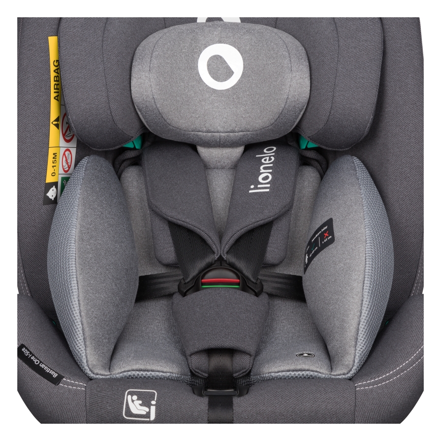 Lionelo - Pagriežams bērnu auto sēdeklis ar bāzi BASTIAAN ONE i-Size 40-150 cm Grey Stone