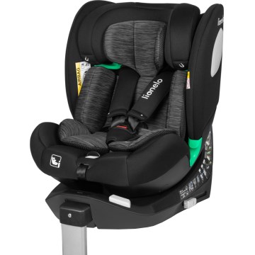 Lionelo - Rotējošs autokrēsls ar bāzi BRAAM i-Size 40-150 cm Black Carbon