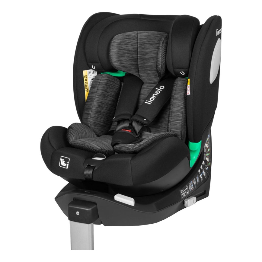 Lionelo - Rotējošs autokrēsls ar bāzi BRAAM i-Size 40-150 cm Black Carbon