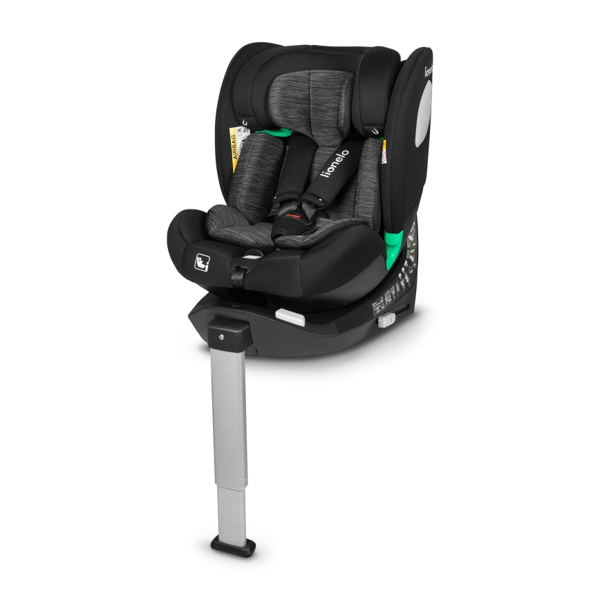 Lionelo - Rotējošs autokrēsls ar bāzi BRAAM i-Size 40-150 cm Black Carbon