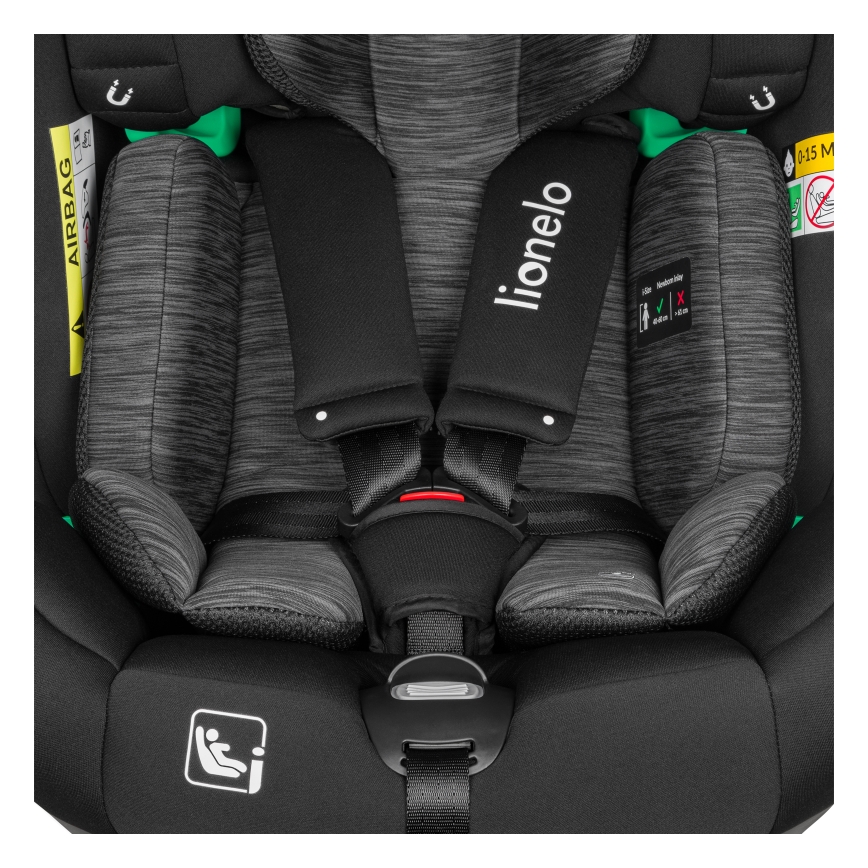 Lionelo - Rotējošs autokrēsls ar bāzi BRAAM i-Size 40-150 cm Black Carbon