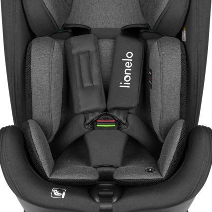 Lionelo - Rotējošs automašīnas sēdeklis ar bāzi HARPER i-Size 76–150 cm Black Carbon