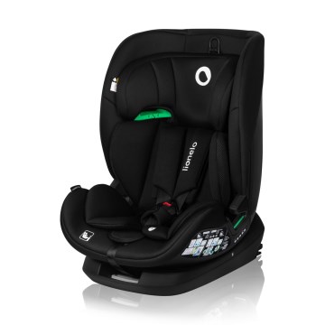Lionelo - Rotējošs bērnu automašīnas sēdeklis ar bāzi LAVENDER i-Size 76-150 cm Black Carbon