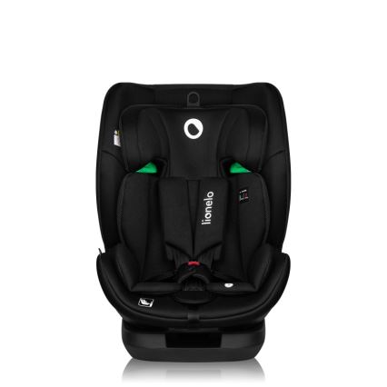 Lionelo - Rotējošs bērnu automašīnas sēdeklis ar bāzi LAVENDER i-Size 76-150 cm Black Carbon