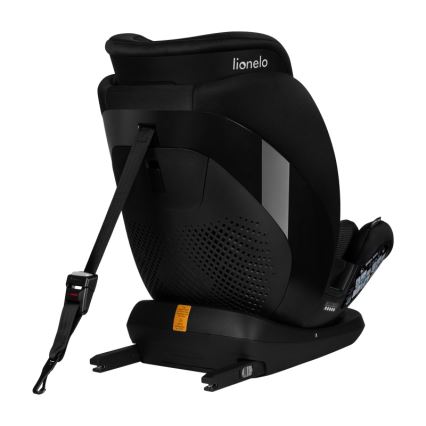 Lionelo - Rotējošs bērnu automašīnas sēdeklis ar bāzi LAVENDER i-Size 76-150 cm Black Carbon