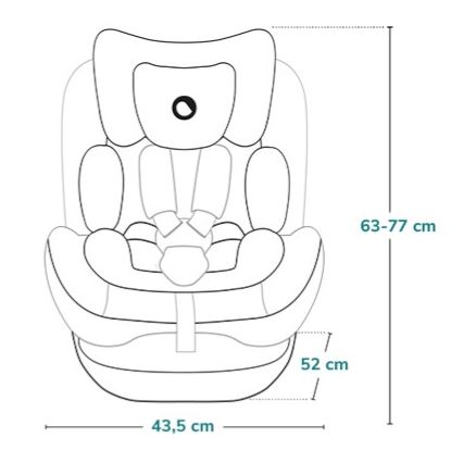 Lionelo - Rotējošs bērnu automašīnas sēdeklis ar bāzi LAVENDER i-Size 76-150 cm Black Carbon