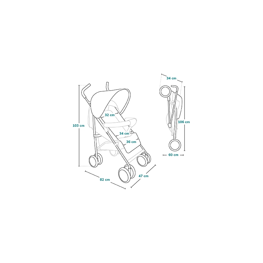 Lionelo - Salokamie ratiņi ELIA tumši pelēki