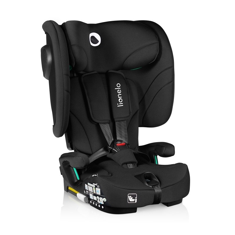 Lionelo - Salokāms bērnu autosēdeklis NELLY i-Size 76-150 cm Black Carbon
