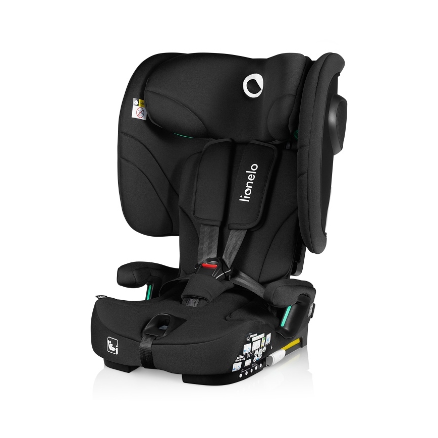 Lionelo - Salokāms bērnu autosēdeklis NELLY i-Size 76-150 cm Black Carbon