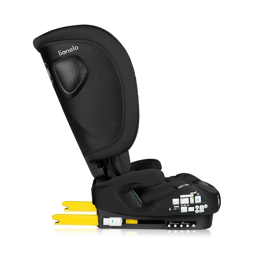 Lionelo - Salokāms bērnu autosēdeklis NELLY i-Size 76-150 cm Black Carbon