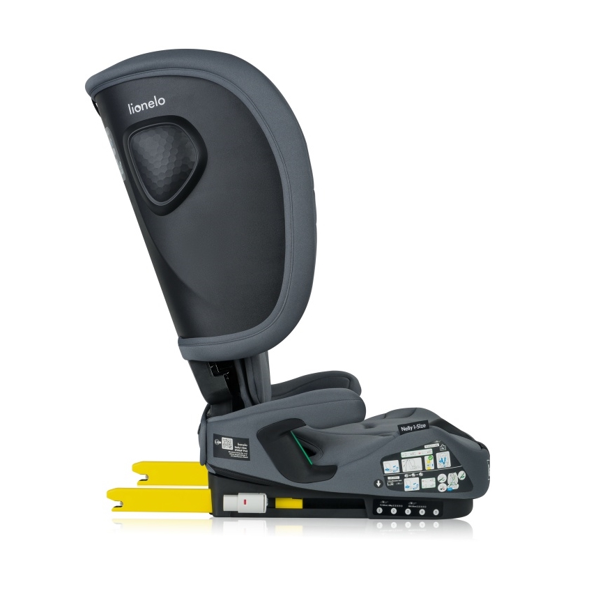 Lionelo - Salokāms bērnu autosēdeklis NELLY i-Size 76-150 cm grafīta pelēks