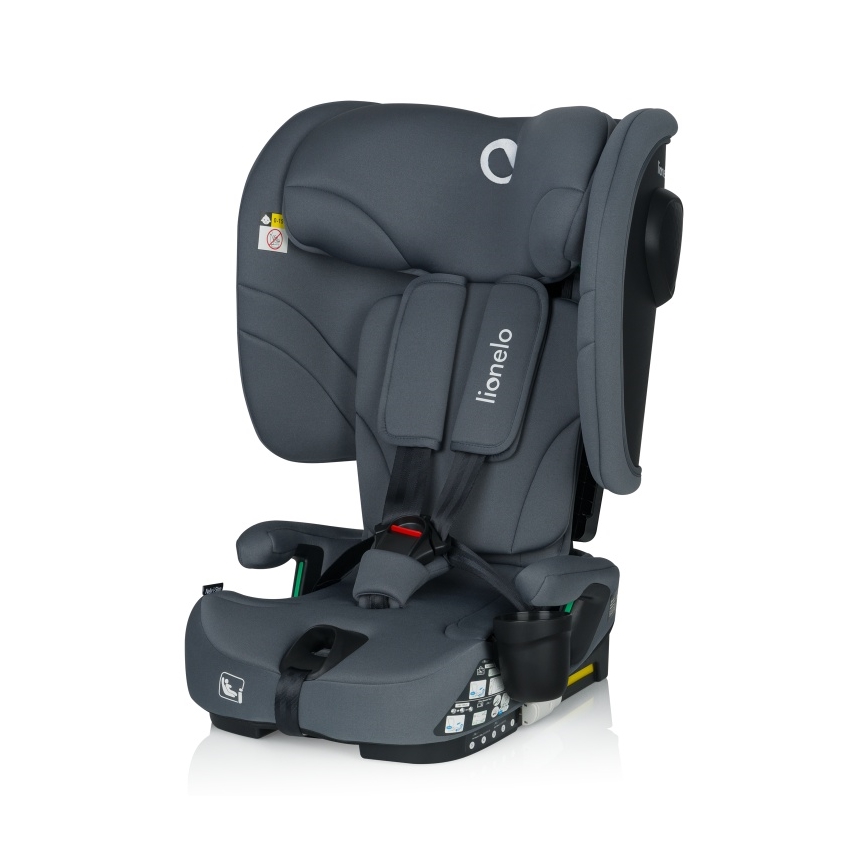 Lionelo - Salokāms bērnu autosēdeklis NELLY i-Size 76-150 cm grafīta pelēks