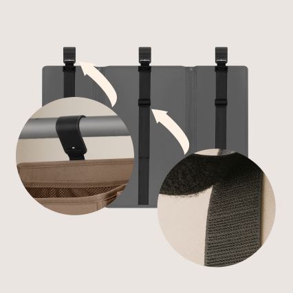 Lionelo - SIDEPOCKET organizators gultiņai 3 vienā, pelēks