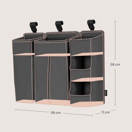 Lionelo - SIDEPOCKET organizators gultiņai 3 vienā, pelēks
