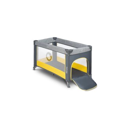 Lionelo - STEFI ceļojumu gultiņa, pelēka/dzeltena