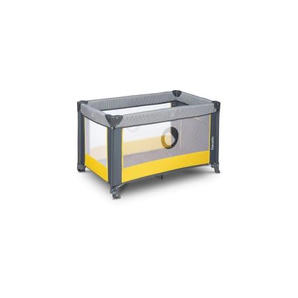 Lionelo - STEFI ceļojumu gultiņa, pelēka/dzeltena