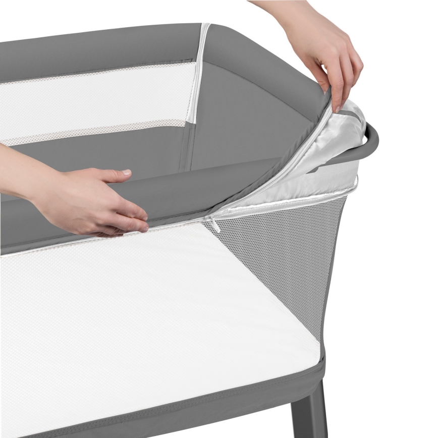 Lionelo - THOMI PLUS 5 in 1 bērnu gultiņa, pelēka (Grey Concrete)