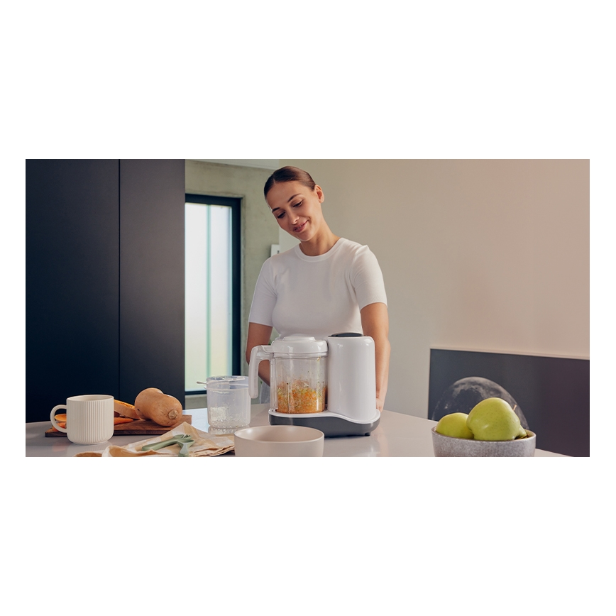 Lionelo - Tvaicētājs 5-in-1 BABYMENU 110W/230V balts/pelēks