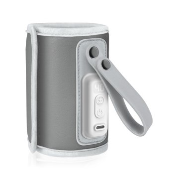 Lionelo - Uzlādējamais pudelīšu sildītājs THERMUP GO 18W/5V Pelēks/Sudraba