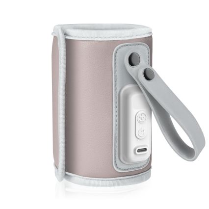 Lionelo - Uzlādējamais pudelīšu sildītājs THERMUP GO 18W/5V Pink Baby