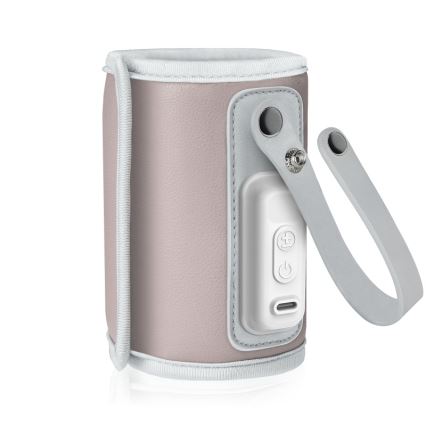 Lionelo - Uzlādējamais pudelīšu sildītājs THERMUP GO 18W/5V Pink Baby