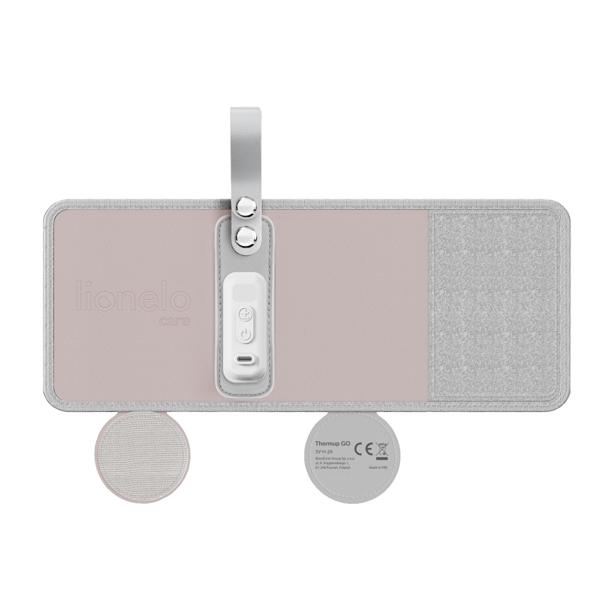 Lionelo - Uzlādējamais pudelīšu sildītājs THERMUP GO 18W/5V Pink Baby