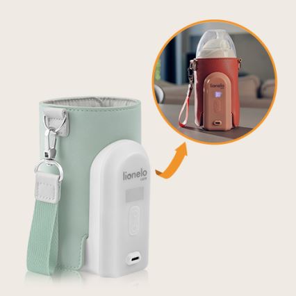 Lionelo - Uzlādējamais pudelīšu sildītājs THERMUP GO EVO 18W/5V zaļa/balta