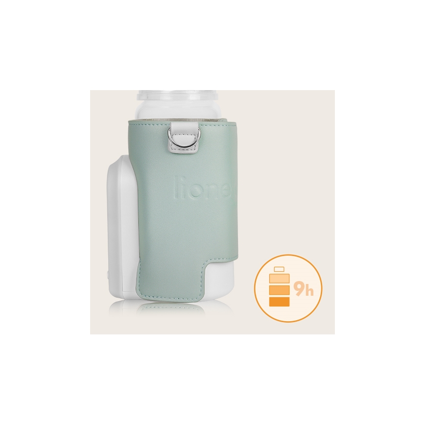 Lionelo - Uzlādējamais pudelīšu sildītājs THERMUP GO EVO 18W/5V zaļa/balta