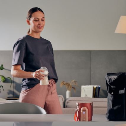 Lionelo - Uzlādējamais pudeļu sildītājs THERMUP GO EVO 18W/5V rozā