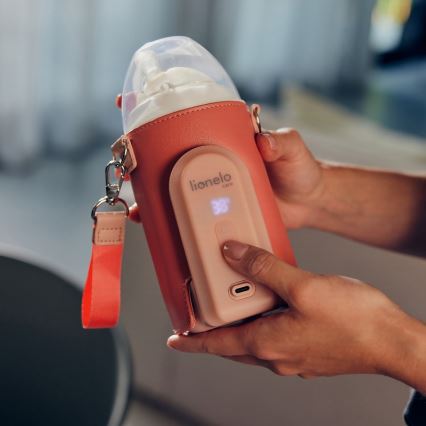 Lionelo - Uzlādējamais pudeļu sildītājs THERMUP GO EVO 18W/5V rozā