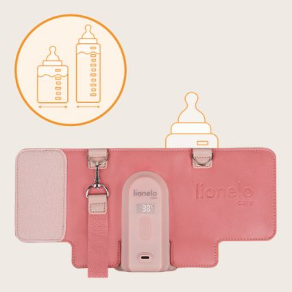 Lionelo - Uzlādējamais pudeļu sildītājs THERMUP GO EVO 18W/5V rozā