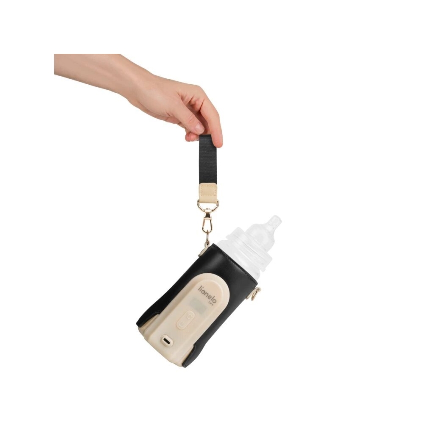 Lionelo - Uzlādējams pudelīšu sildītājs THERMUP GO EVO 18W/5V melna/bēša