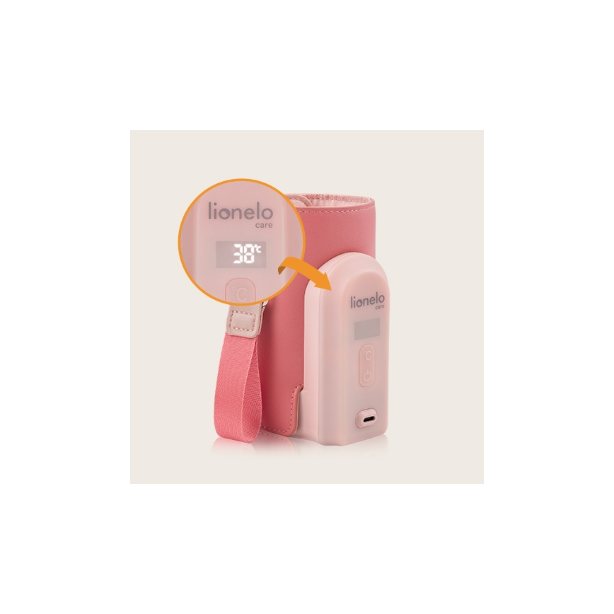 Lionelo - Uzlādējams pudelīšu sildītājs THERMUP GO EVO 18W/5V rozā
