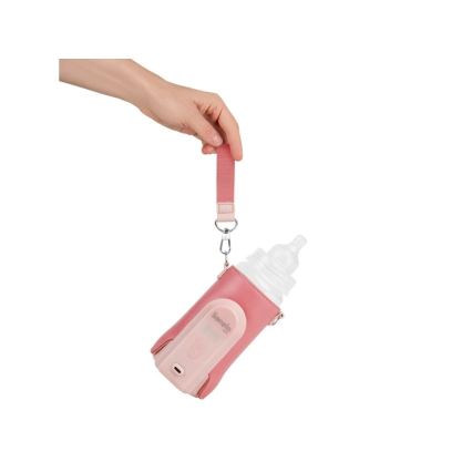 Lionelo - Uzlādējams pudelīšu sildītājs THERMUP GO EVO 18W/5V rozā