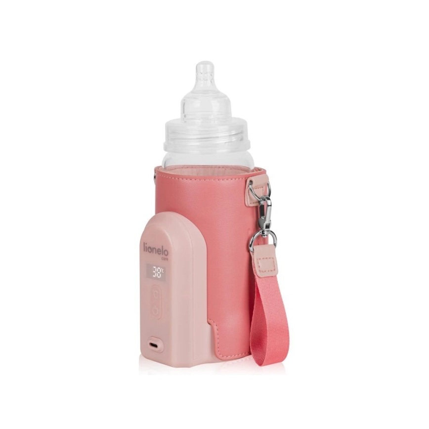 Lionelo - Uzlādējams pudelīšu sildītājs THERMUP GO EVO 18W/5V rozā