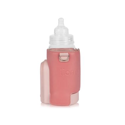 Lionelo - Uzlādējams pudelīšu sildītājs THERMUP GO EVO 18W/5V rozā