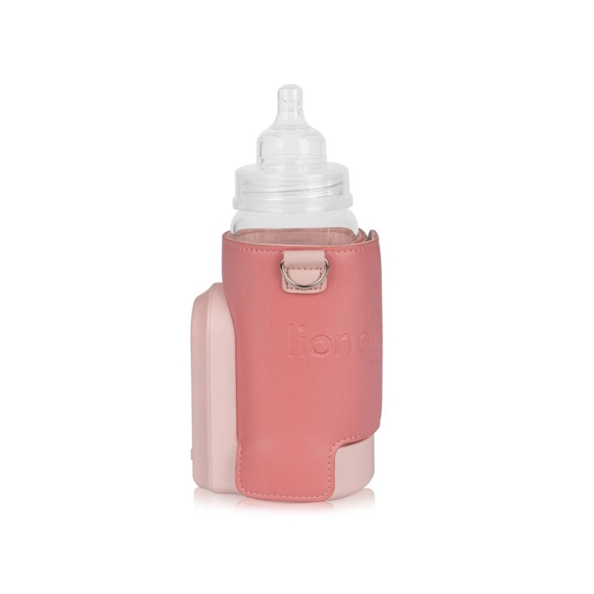 Lionelo - Uzlādējams pudelīšu sildītājs THERMUP GO EVO 18W/5V rozā