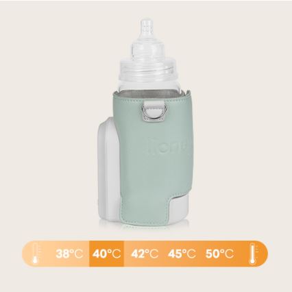 Lionelo - Uzlādējams pudelīšu sildītājs THERMUP GO EVO 18W/5V zaļa/balta
