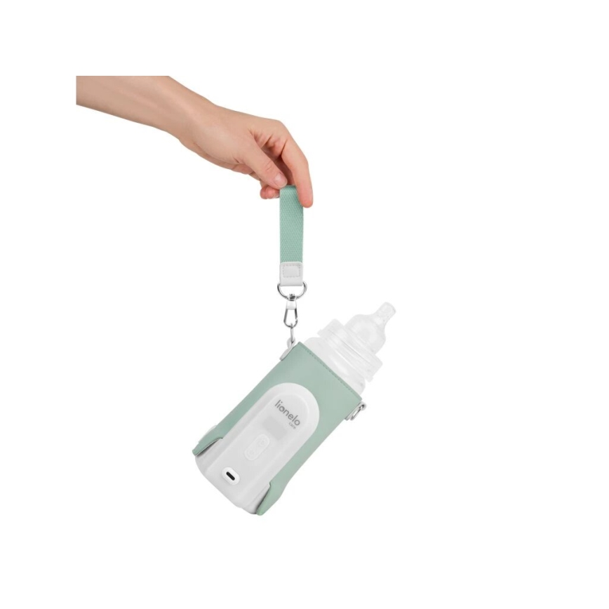 Lionelo - Uzlādējams pudelīšu sildītājs THERMUP GO EVO 18W/5V zaļa/balta