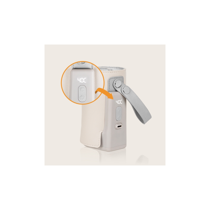 Lionelo - Uzlādējams pudelīšu sildītājs THERMUP GO PLUS 10W/5V bēša