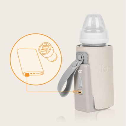Lionelo - Uzlādējams pudelīšu sildītājs THERMUP GO PLUS 10W/5V bēša