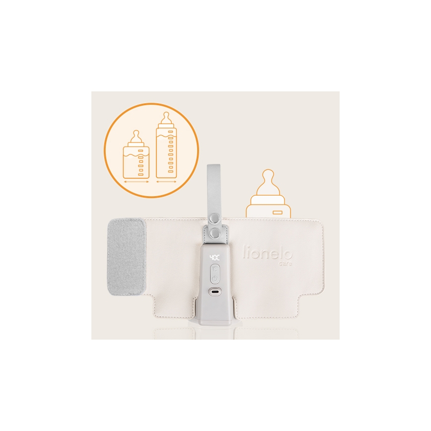 Lionelo - Uzlādējams pudelīšu sildītājs THERMUP GO PLUS 10W/5V bēšs