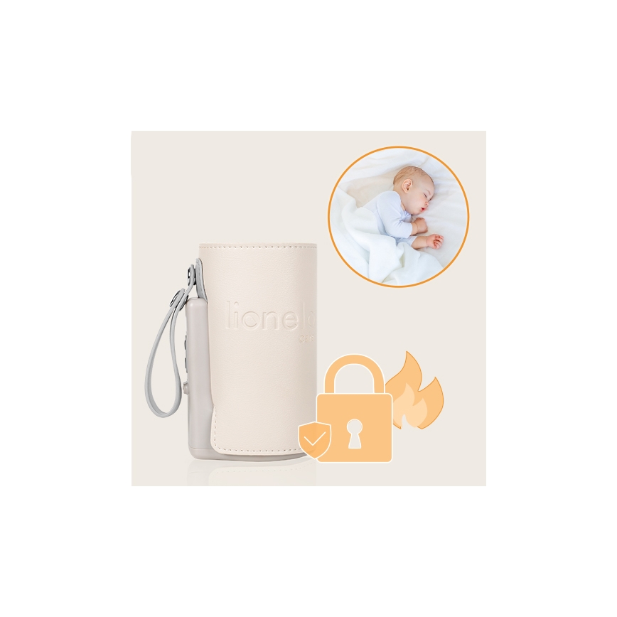 Lionelo - Uzlādējams pudelīšu sildītājs THERMUP GO PLUS 10W/5V bēšs