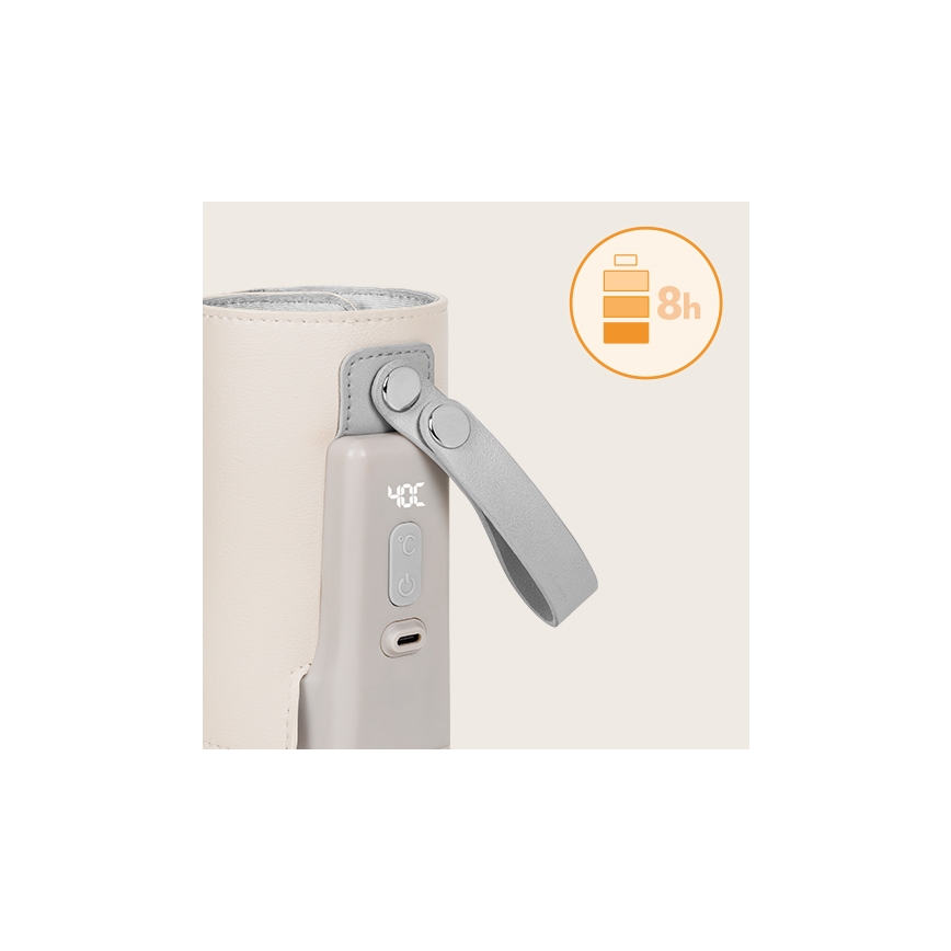 Lionelo - Uzlādējams pudelīšu sildītājs THERMUP GO PLUS 10W/5V bēšs