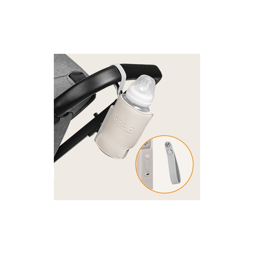 Lionelo - Uzlādējams pudelīšu sildītājs THERMUP GO PLUS 10W/5V bēšs