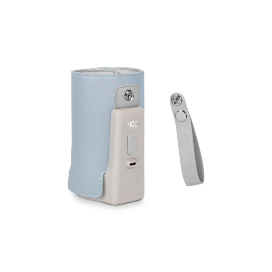Lionelo - Uzlādējams pudelīšu sildītājs THERMUP GO PLUS 10W/5V zila/pelēka