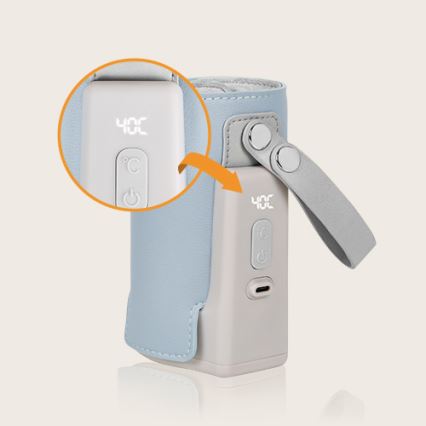 Lionelo - Uzlādējams pudeļu sildītājs THERMUP GO PLUS 10W/5V zils/pelēks