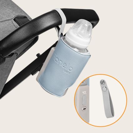 Lionelo - Uzlādējams pudeļu sildītājs THERMUP GO PLUS 10W/5V zils/pelēks